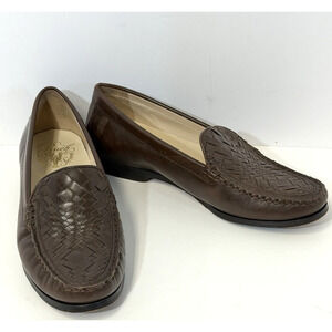 Cole Haan Size 6.5 Pinch Genevieve Weave Brown Woven Leather Loafers Old Money